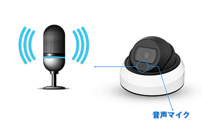 ５MP 屋外 IR 小型ドーム型PoEネットワークカメラ(RK-520NE)は、集音マイクを搭載していますので音声をモニターリングすることができます。